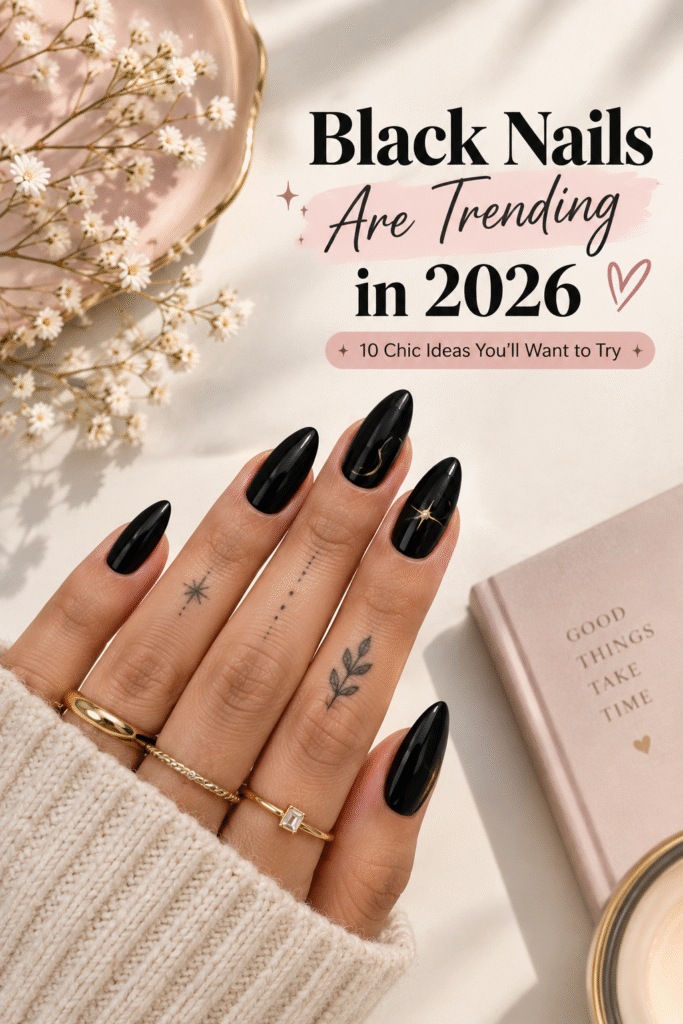 Trendy Black Nail Ideas 2026
