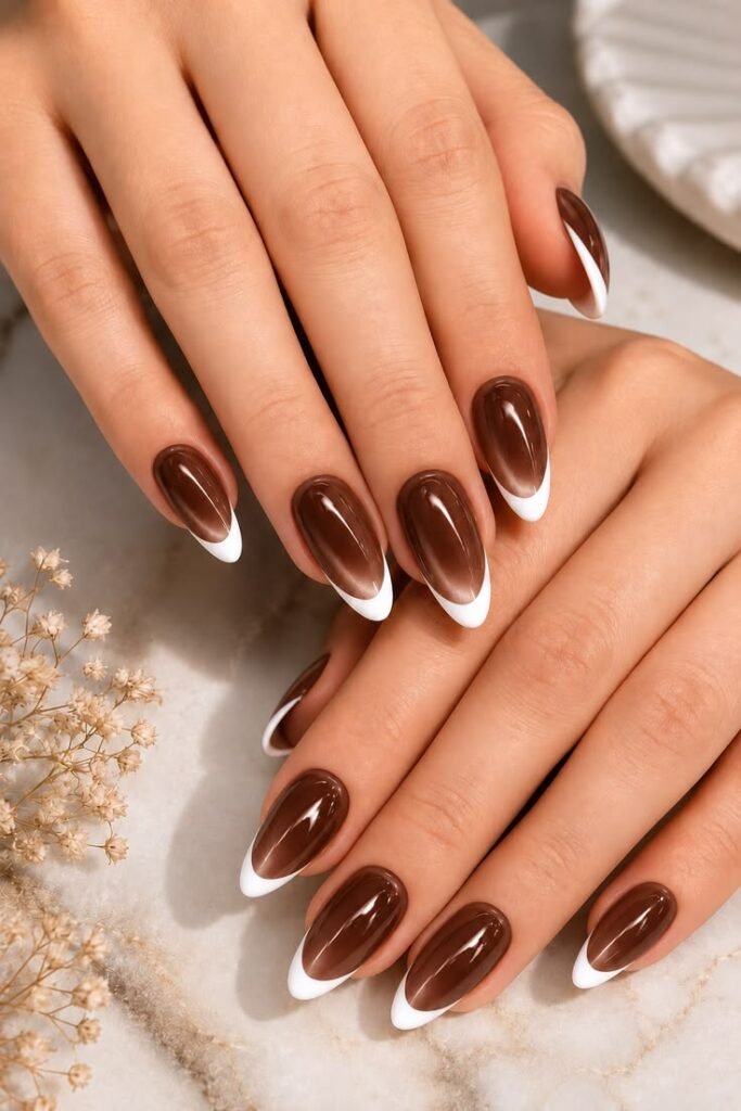 Trendy autumn almond nail designs
