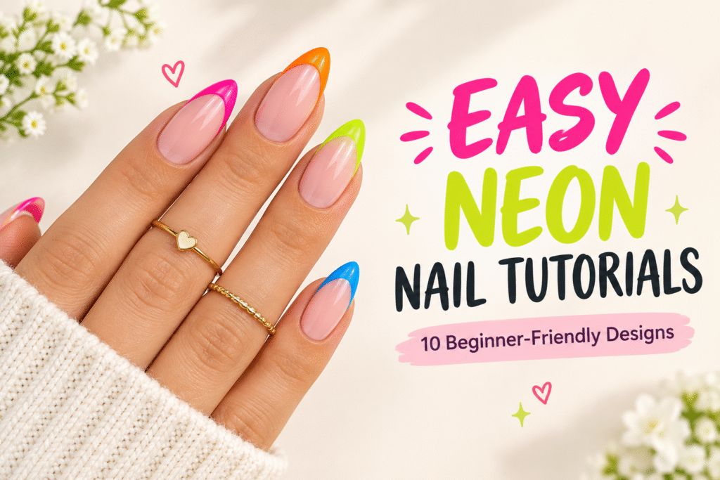 Easy Neon Nail Tutorials