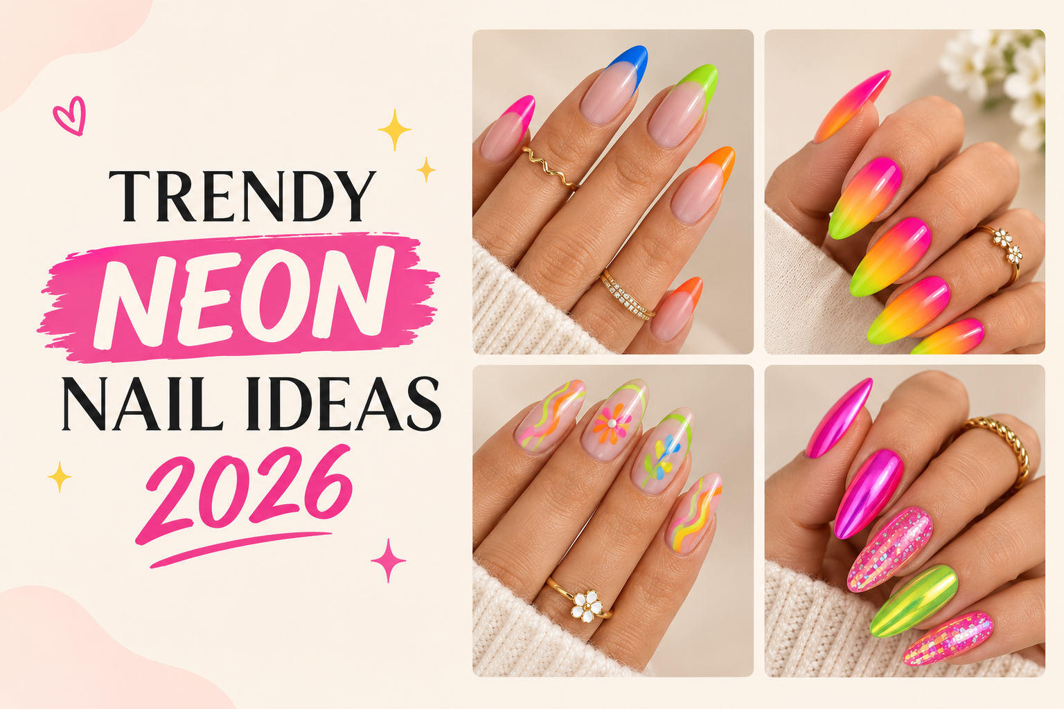 TRENDY NEON NAIL IDEAS 2026
