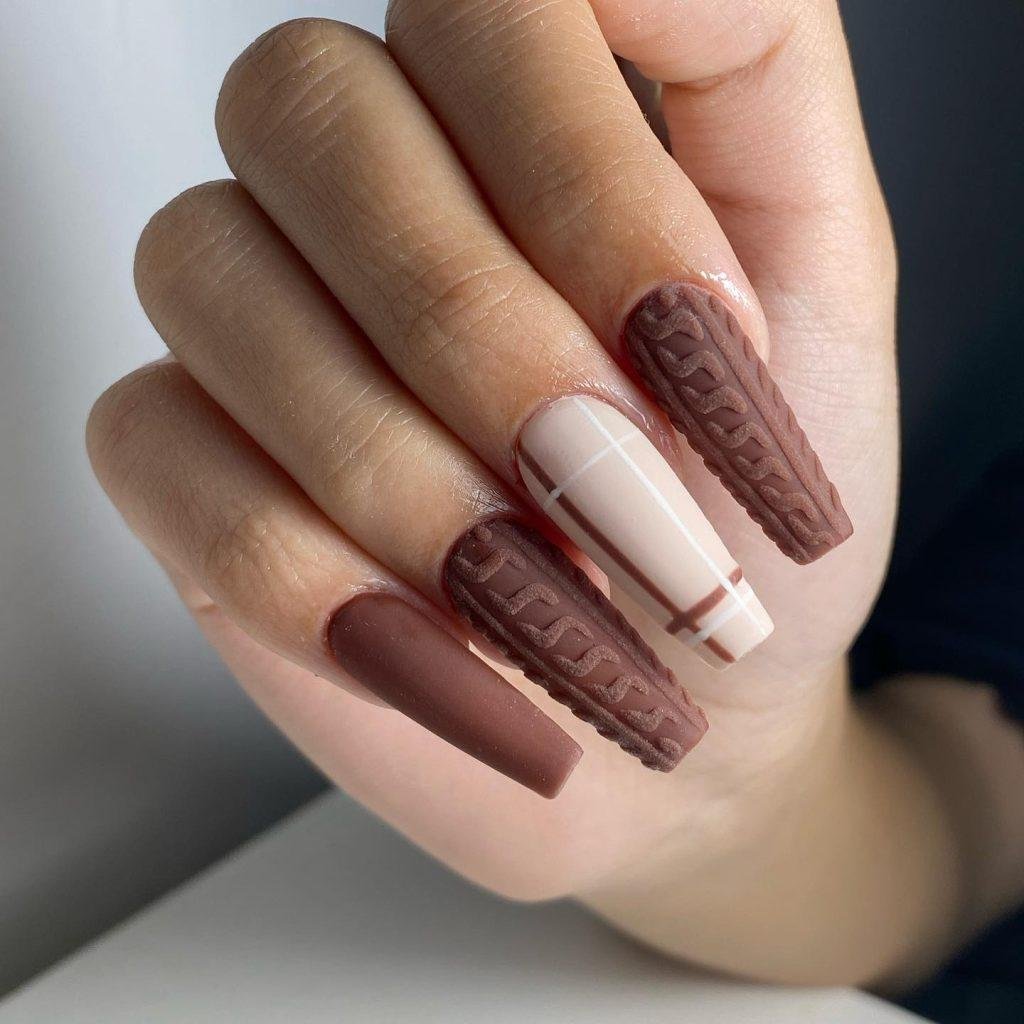 Easy fall French tip nail art